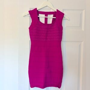 HOT PINK WOW COUTURE GLITTER BODYCON/BANDAGE DRESS SIZE SMALL